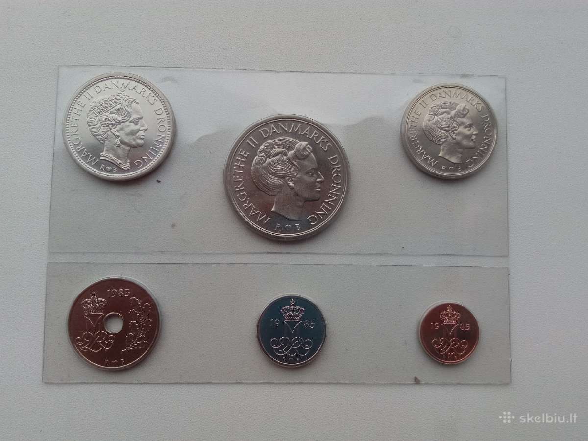 Danijos monetos Unc 1985