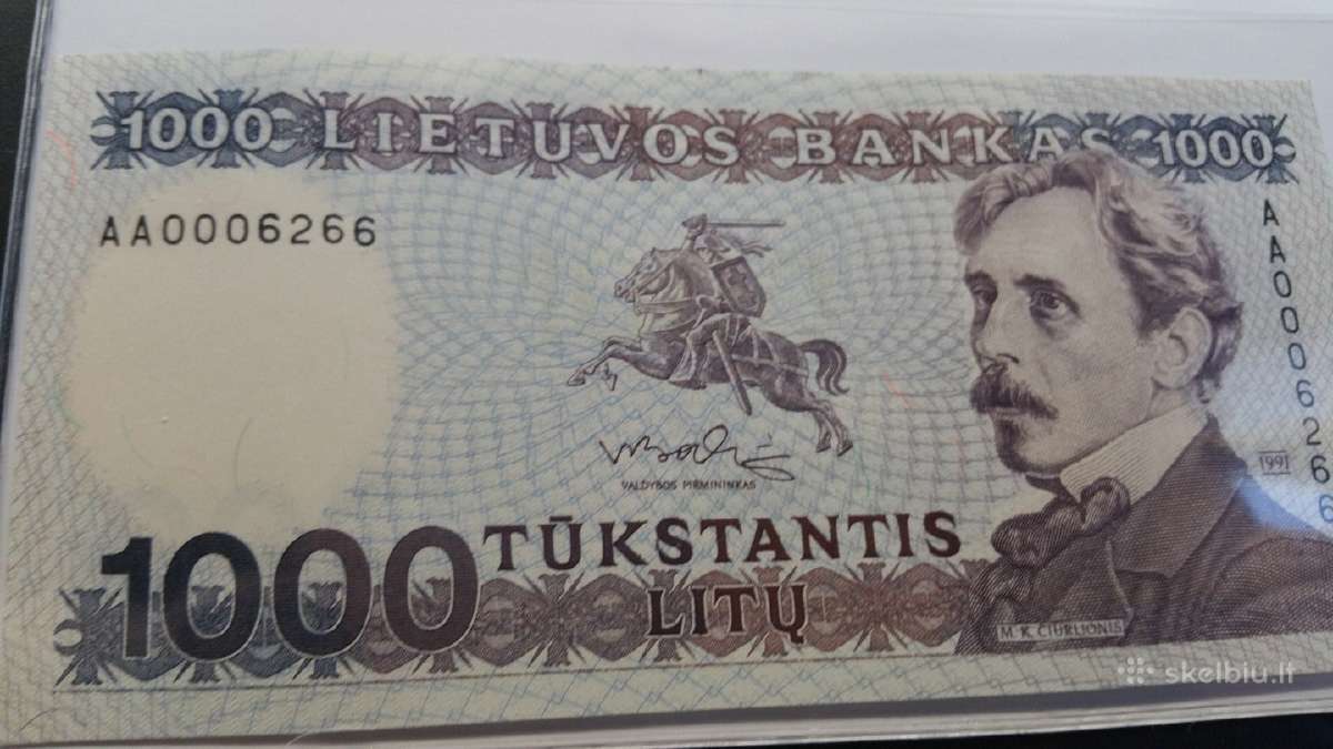 1000 litų 1991 metu bankinio stovio
