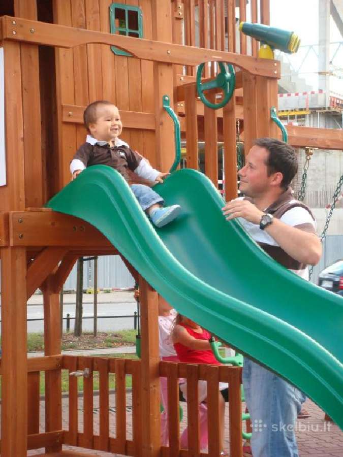 Lauko zaidimu aikštelė vaikams kedro mediena - nuotraukos Nr. 20