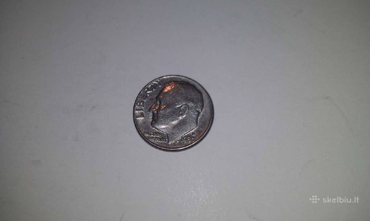1980 P Roosevelt One Dime United Statesof America