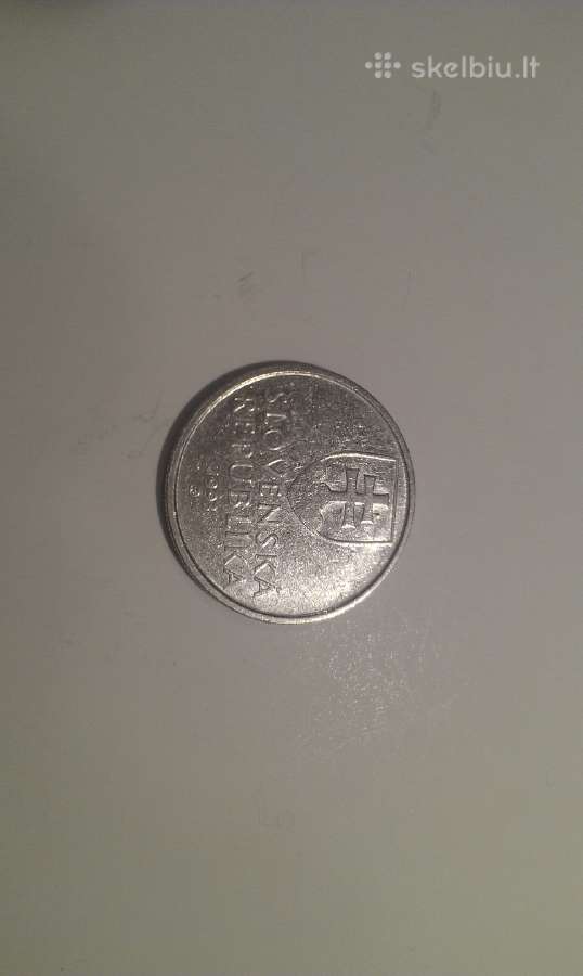 Moneta Slovenska republika 1993m 5 sk Biatec - nuotraukos Nr. 2
