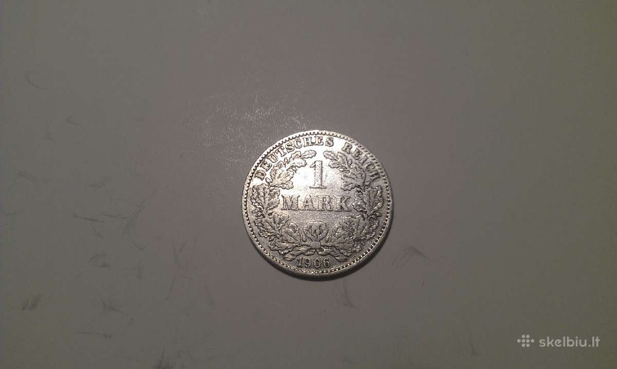 Moneta 1 Mark 1906 G Kleinmünzen - nuotraukos Nr. 3