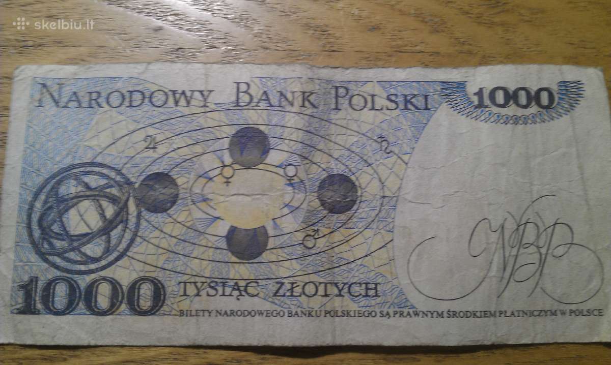 Lenkijos 1000 zlotų 1982 m. - nuotraukos Nr. 2