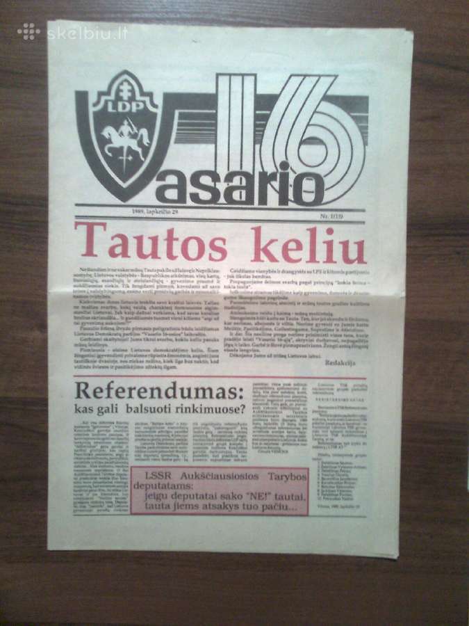 Laikrastis "Vasario 16" 1989-1990 metai - nuotraukos Nr. 2