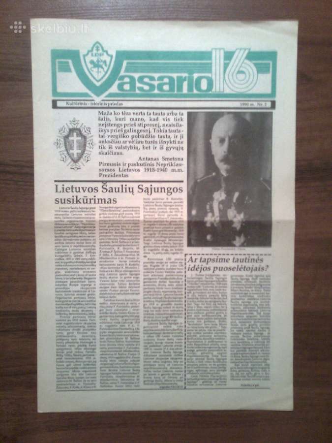 Laikrastis "Vasario 16" 1989-1990 metai - nuotraukos Nr. 6