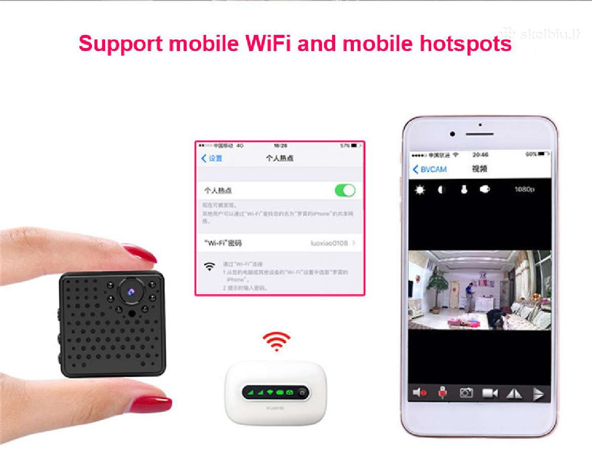 Hi End, Full HD (1080p), WiFi, P2p, Ip Kamera - nuotraukos Nr. 7