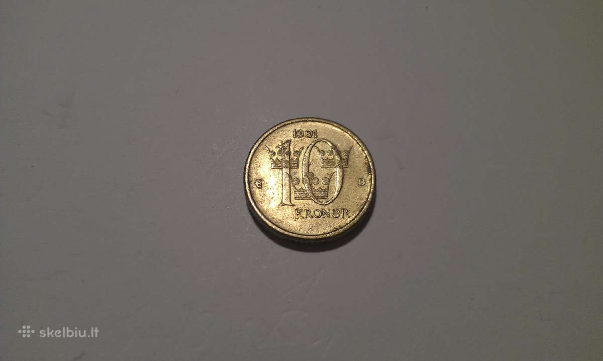 Moneta Sweden 10 Kronor 1991m. D Coin - nuotraukos Nr. 2