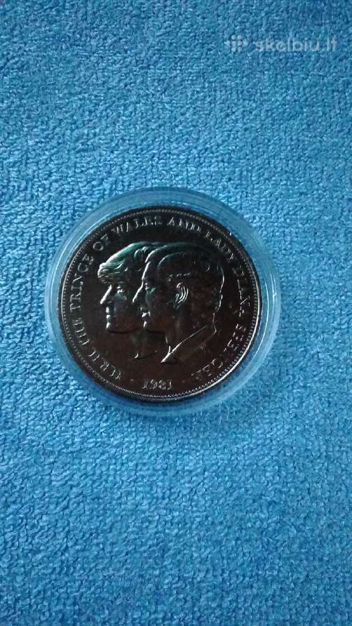 Moneta UK 1981 m. 1 krona, cu ni