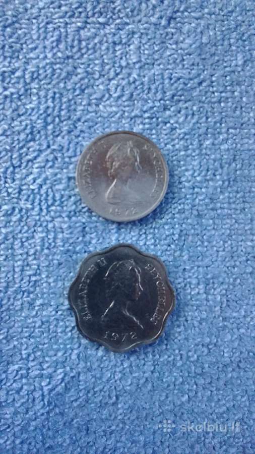 Monetos Seychelles 1972 m. 1 ir 5 centai - nuotraukos Nr. 2