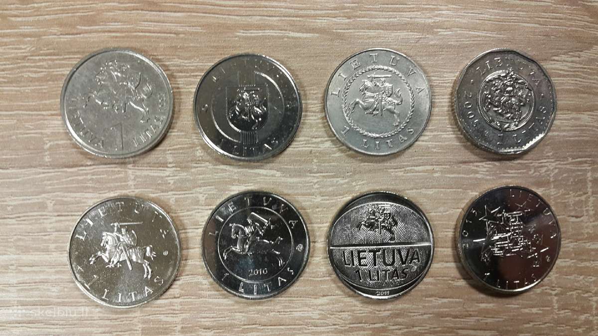1997 - 2013 metų jubiliejinės 1 lito monetos - nuotraukos Nr. 2