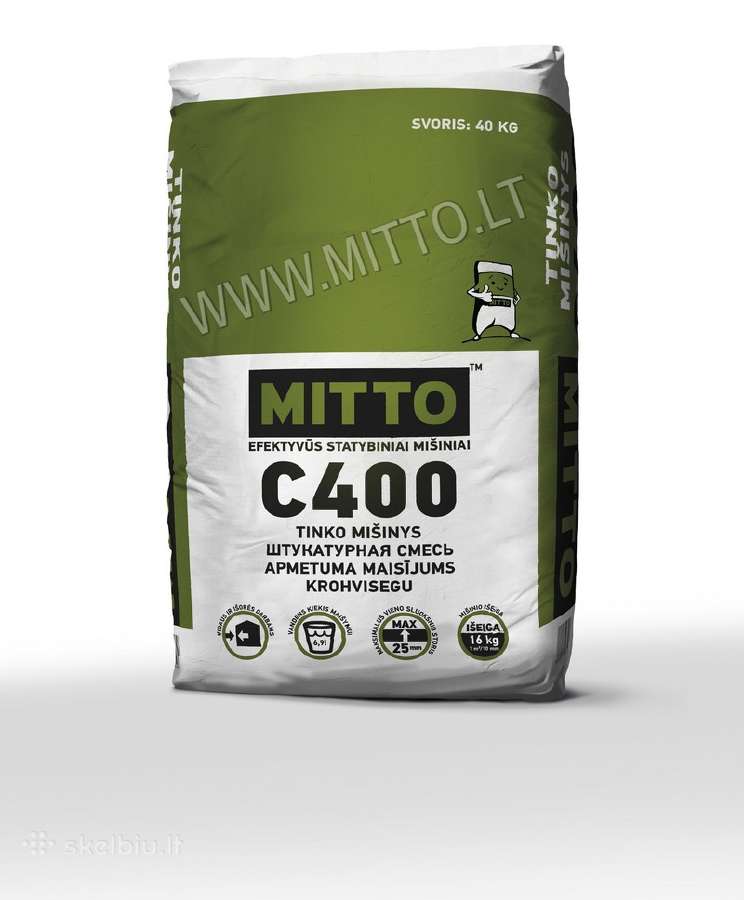 Mitto gipsiniai, cement. Klijai, Mišiniai, Tinkai - nuotraukos Nr. 15