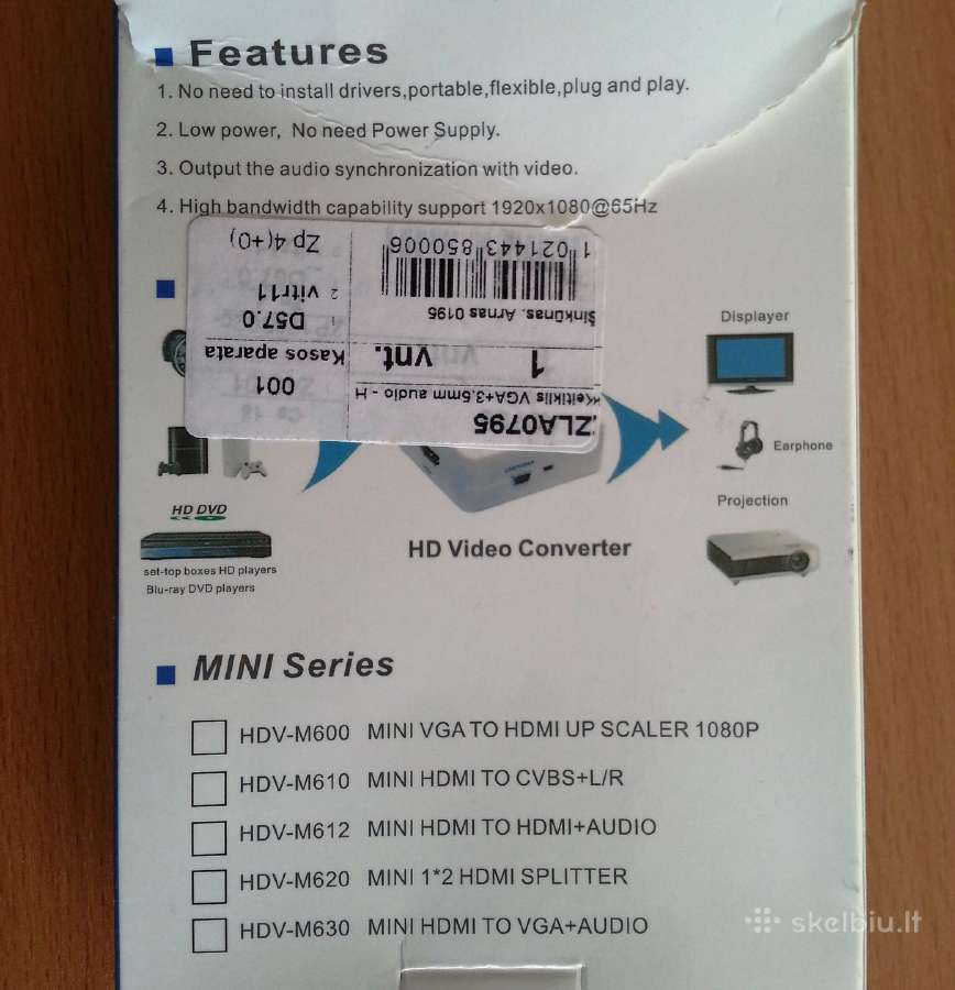 Vga 2 Hdmi Converter.naujas - nuotraukos Nr. 3