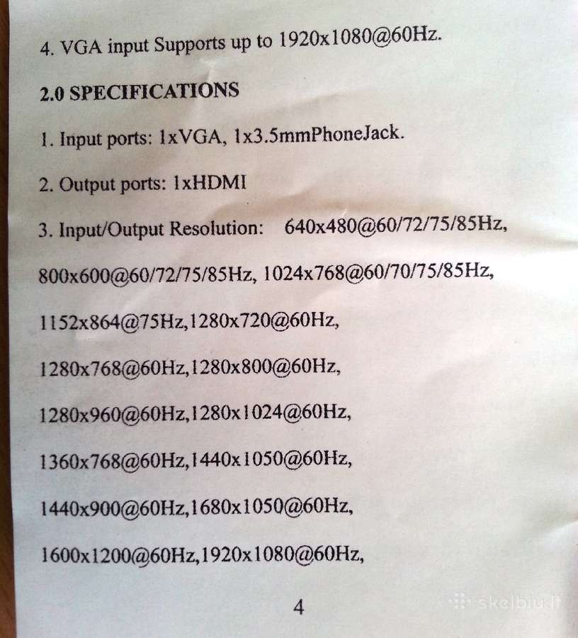 Vga 2 Hdmi Converter.naujas - nuotraukos Nr. 4
