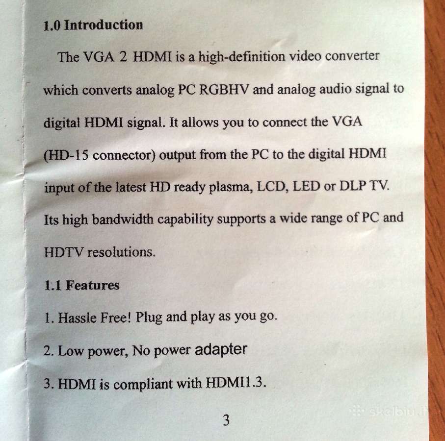 Vga 2 Hdmi Converter.naujas - nuotraukos Nr. 5
