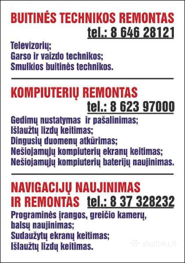 Garso, vaizdo, buitinės technikos remontas Kaunas - nuotraukos Nr. 3