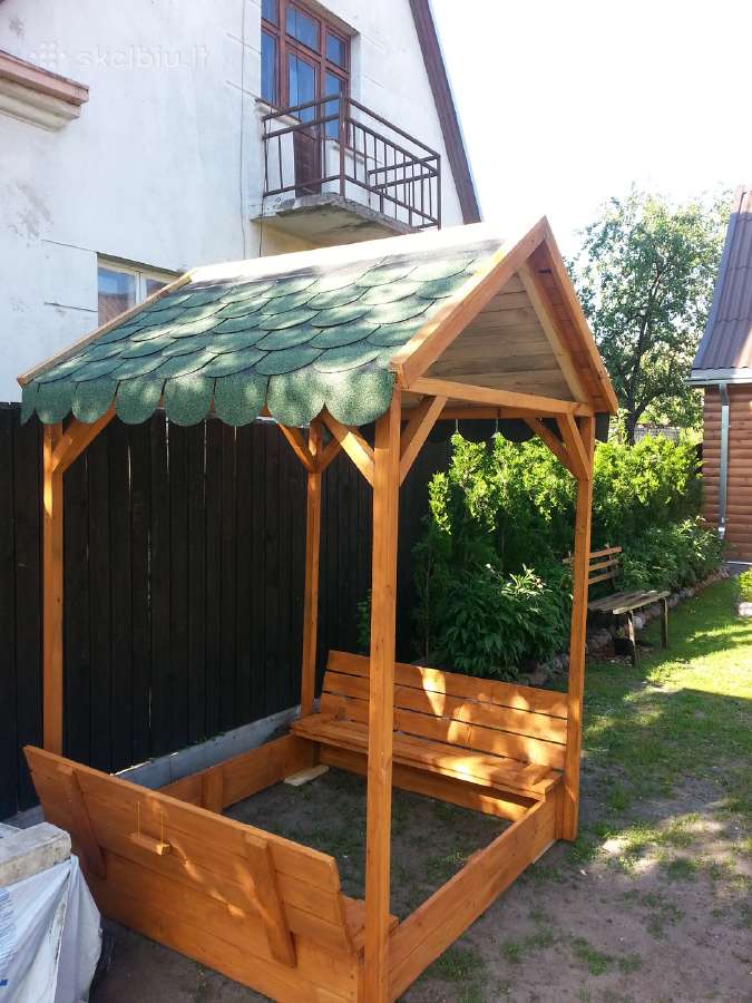 Smelio dezes, smėlio dėžės su stogeliu. - nuotraukos Nr. 16