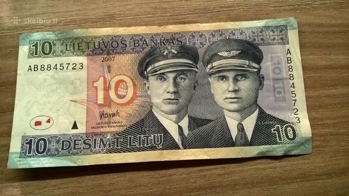 10 litų kupiūra 2007m.