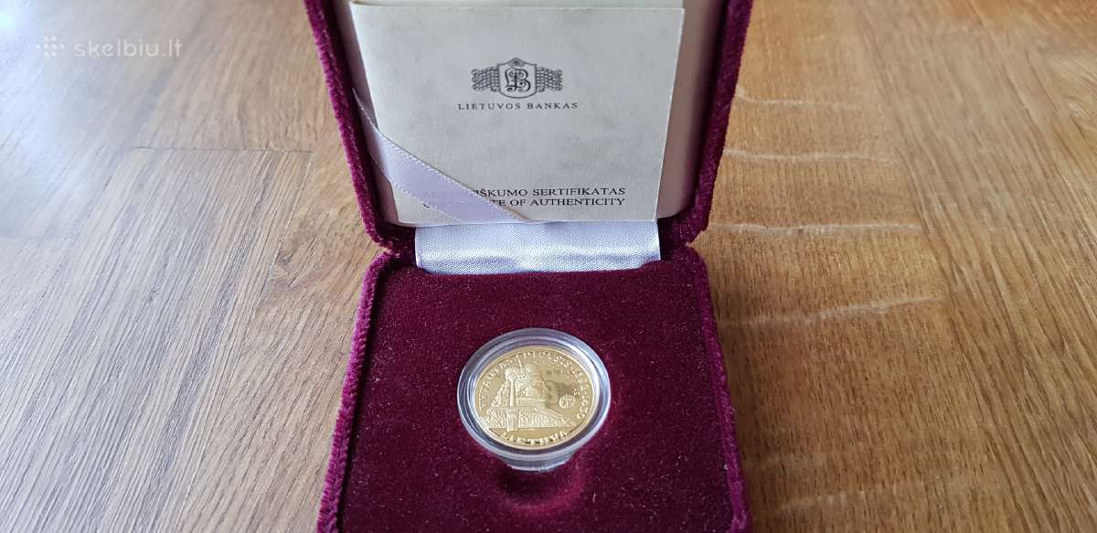 Auksinė 100 Lt. moneta kunigaikščiui Vytautui