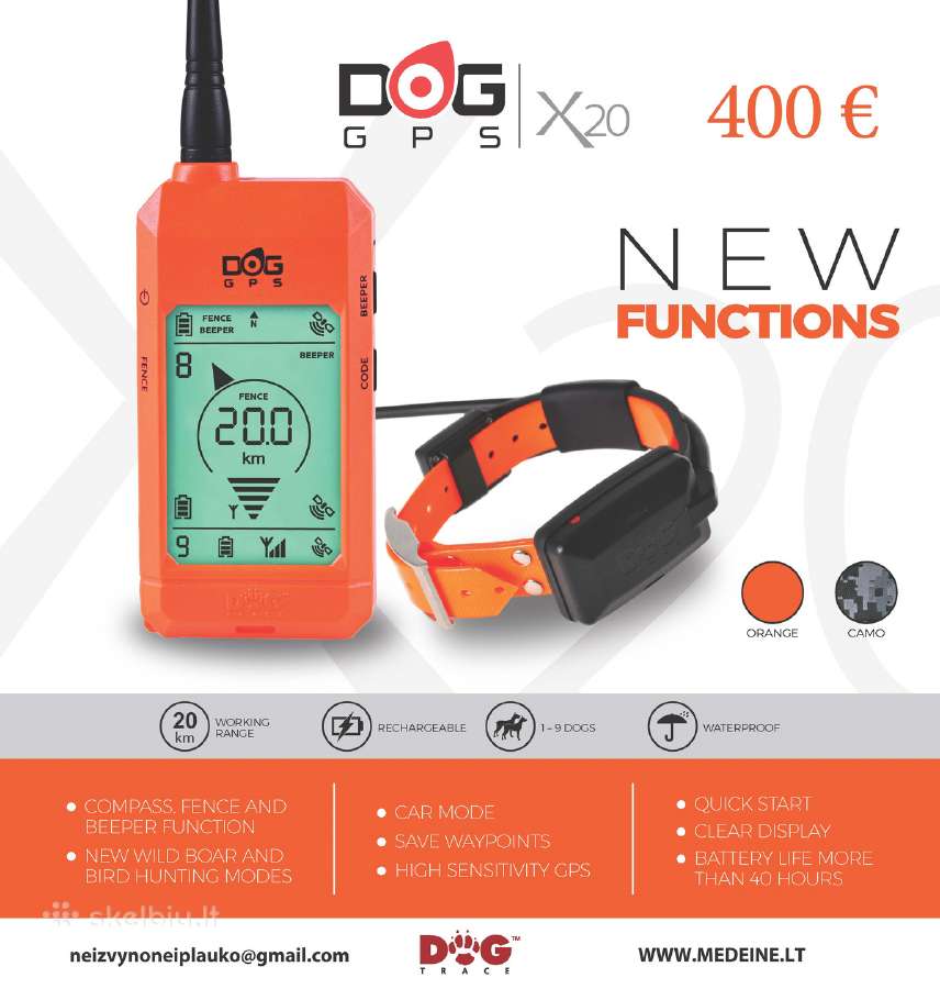 Parduodame naujus Dog Trace GPS šunims