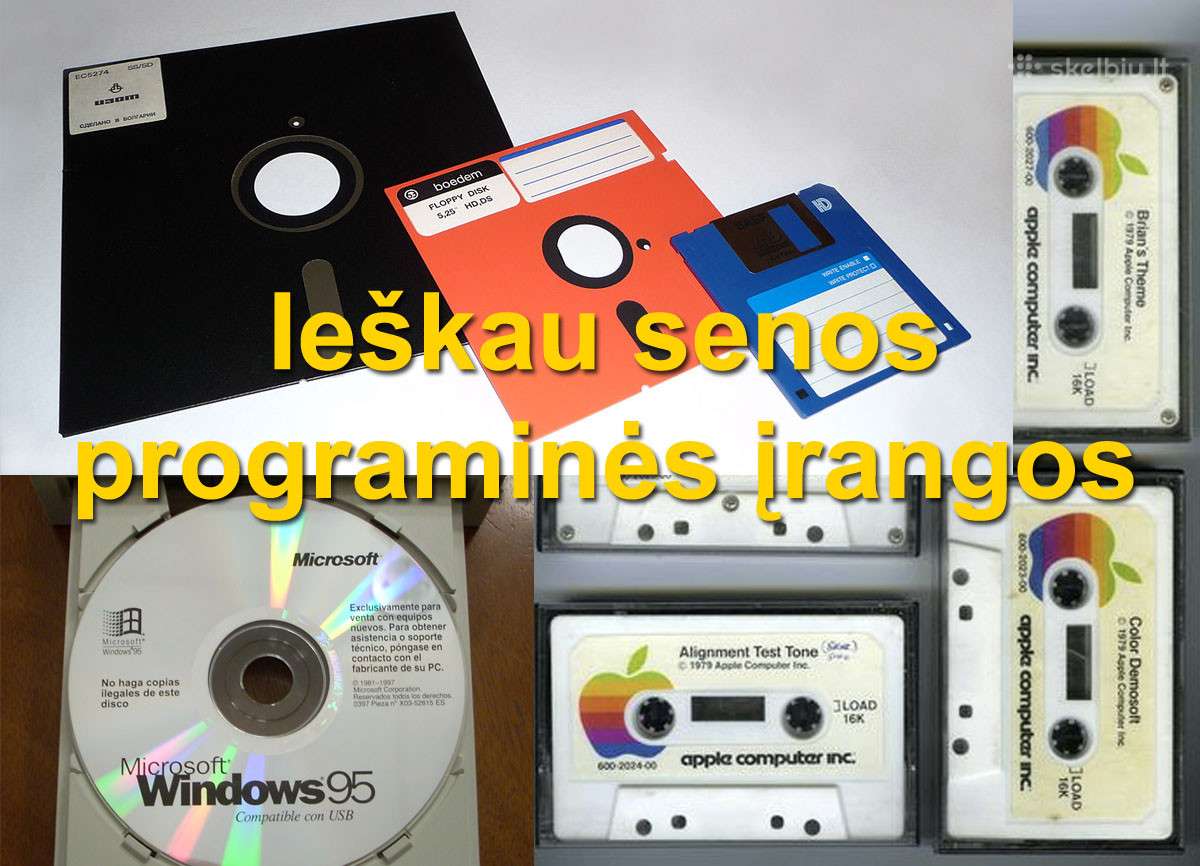 Ieškau senos programinės įrangos, flopikų, kasečių