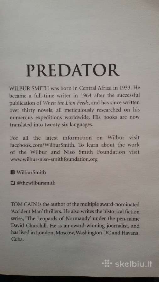 "predator"2016m. wilbur Smith - nuotraukos Nr. 4
