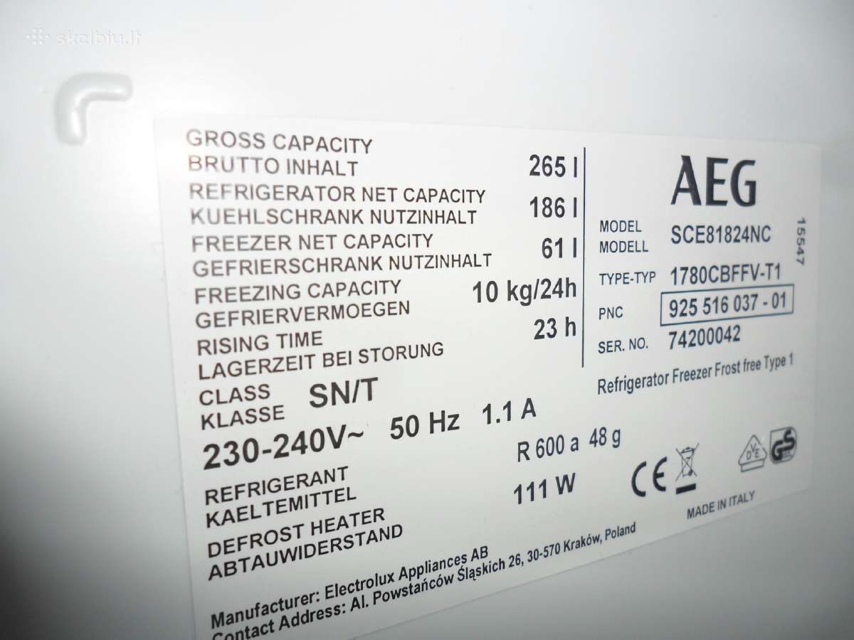 Nauji Imontuojami Saldytuvai Aeg,electrolux,zanuss - nuotraukos Nr. 5
