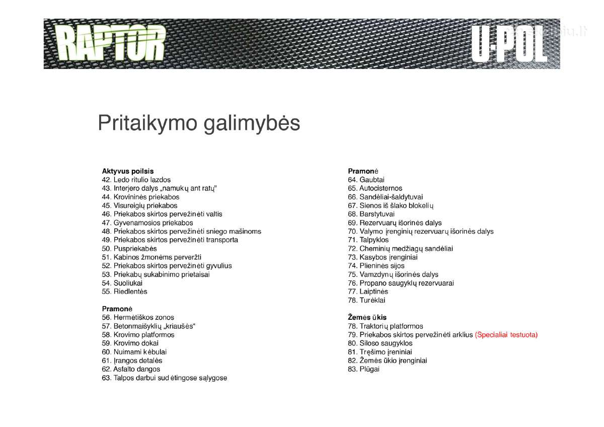 Tvirta U-pol apsauginė danga Raptor - nuotraukos Nr. 19