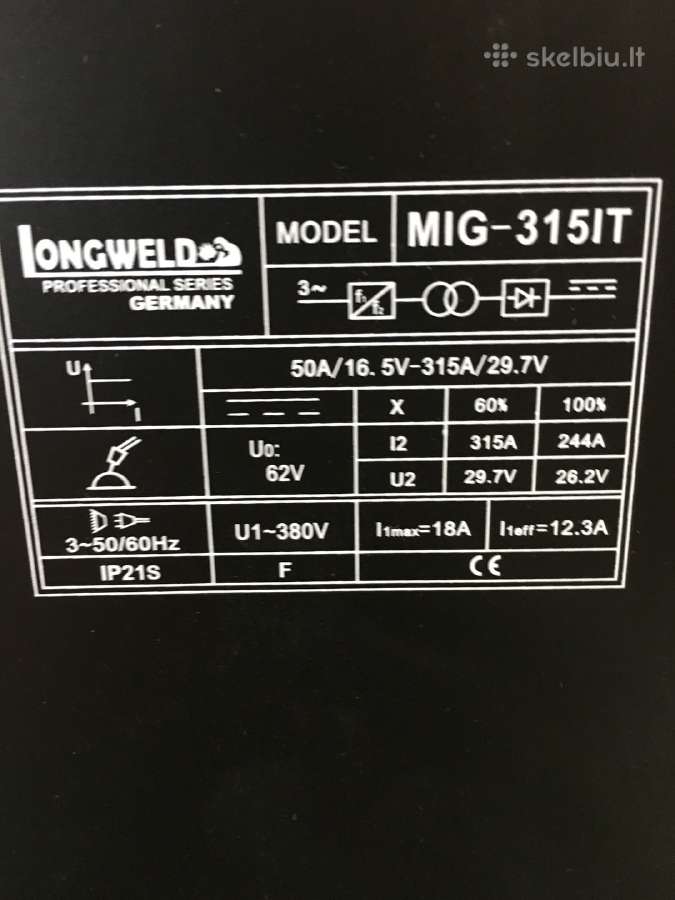 Suvirinimo aparatas Longweld Mig-315p - nuotraukos Nr. 7