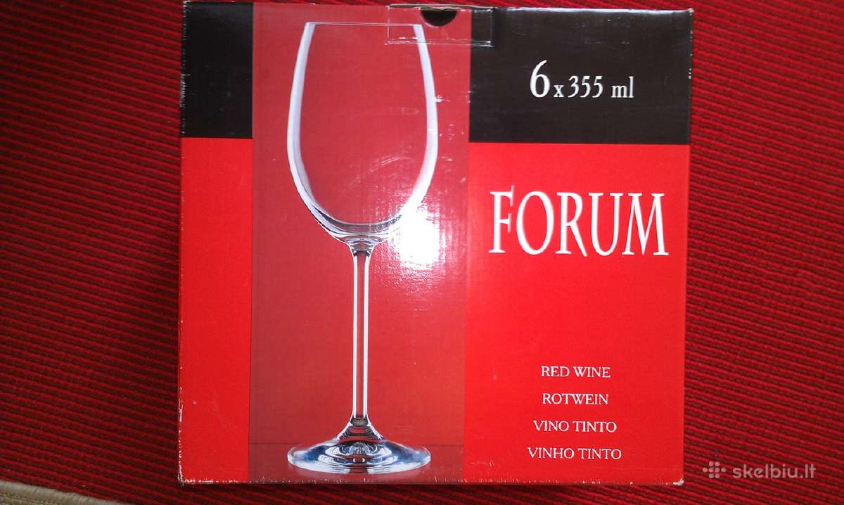 Raudono Vyno Taurės, Bohemia 6 vnt. dovanai - nuotraukos Nr. 3