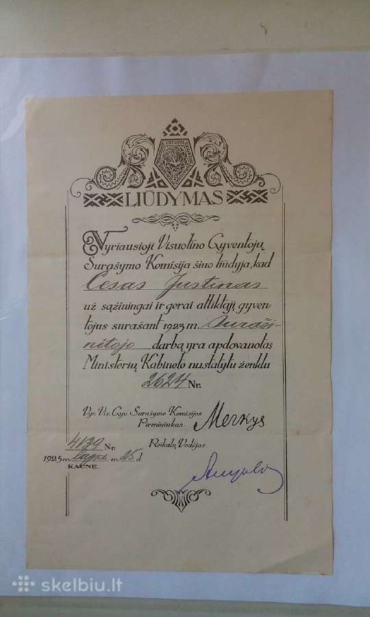 Tarpukario apdovanojimų lapai