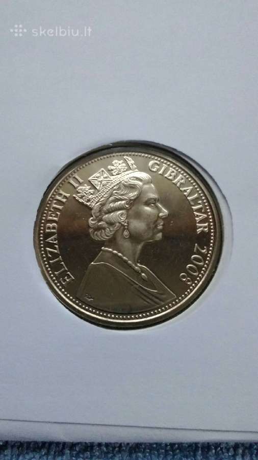 Moneta Gibraltar, 2008 m. 1 krona, cu-ni - nuotraukos Nr. 2