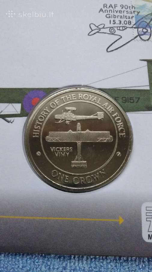 Moneta Gibraltar, 2008 m. 1 krona, cu-ni