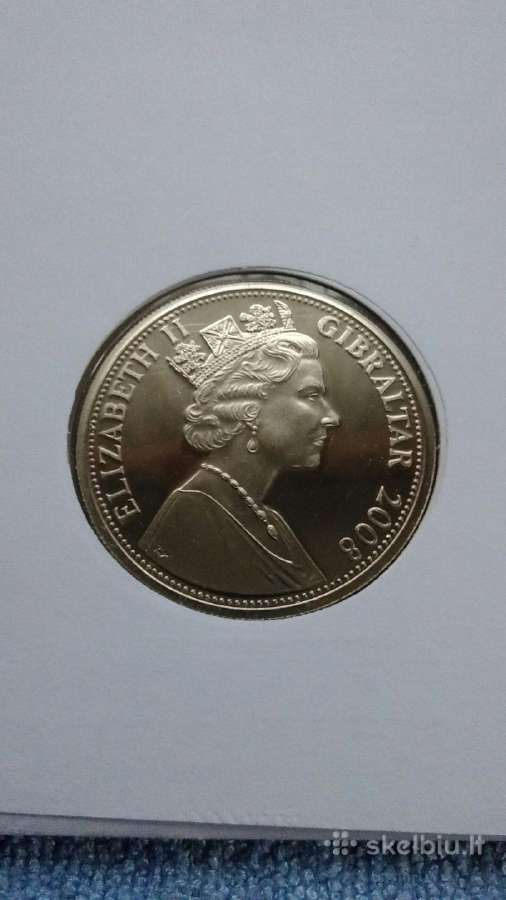 Gibraltar , 2008 m. 1 crown , cu-ni - nuotraukos Nr. 2