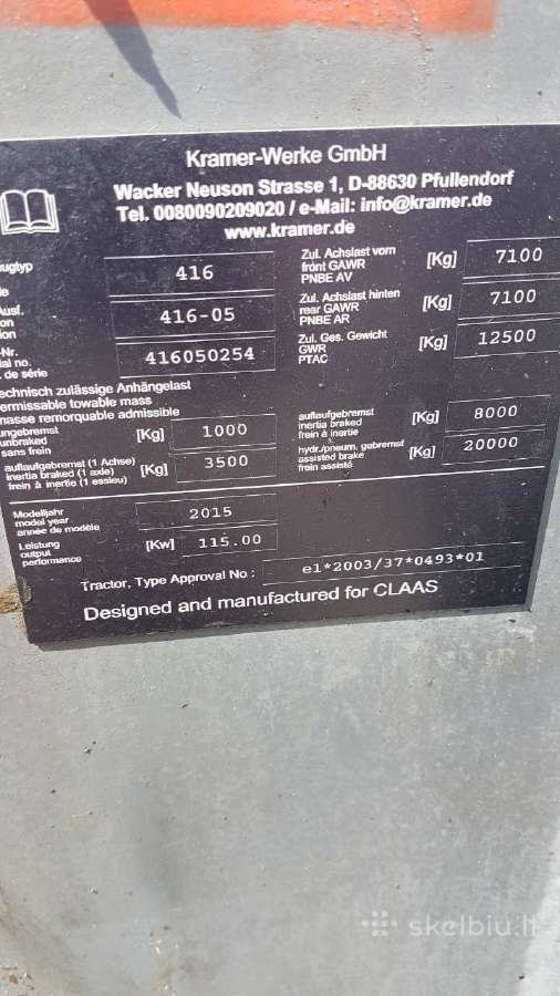 Teleskopinio krautuvo Claas Kramer atsarginės daly - nuotraukos Nr. 2