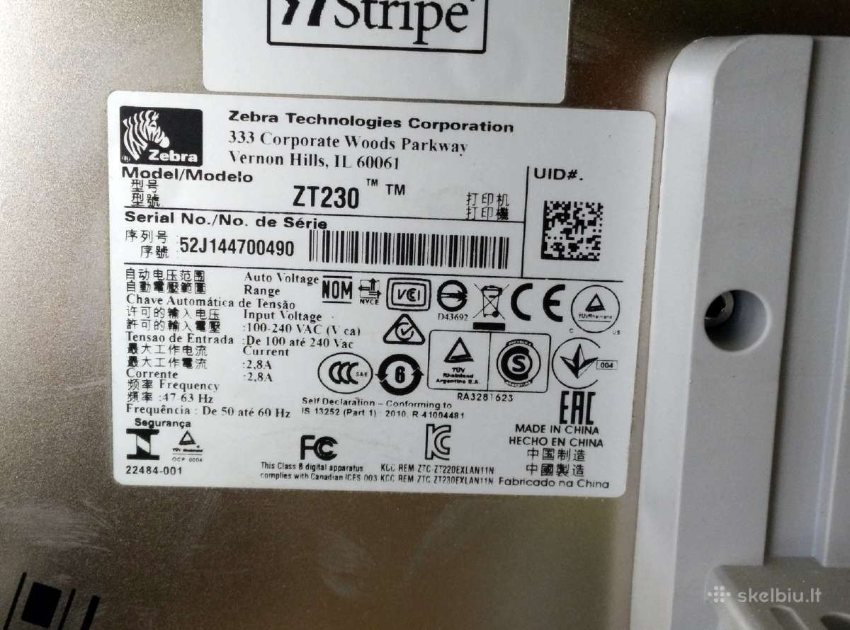 Pramoniniai etikečių spausdintuvai Zebra Tsc Cab - nuotraukos Nr. 14
