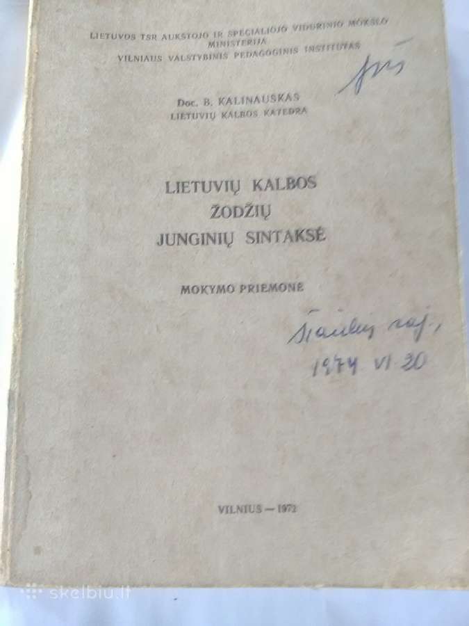 1972 m lietuvių kalbos žodžių junginių sintakse