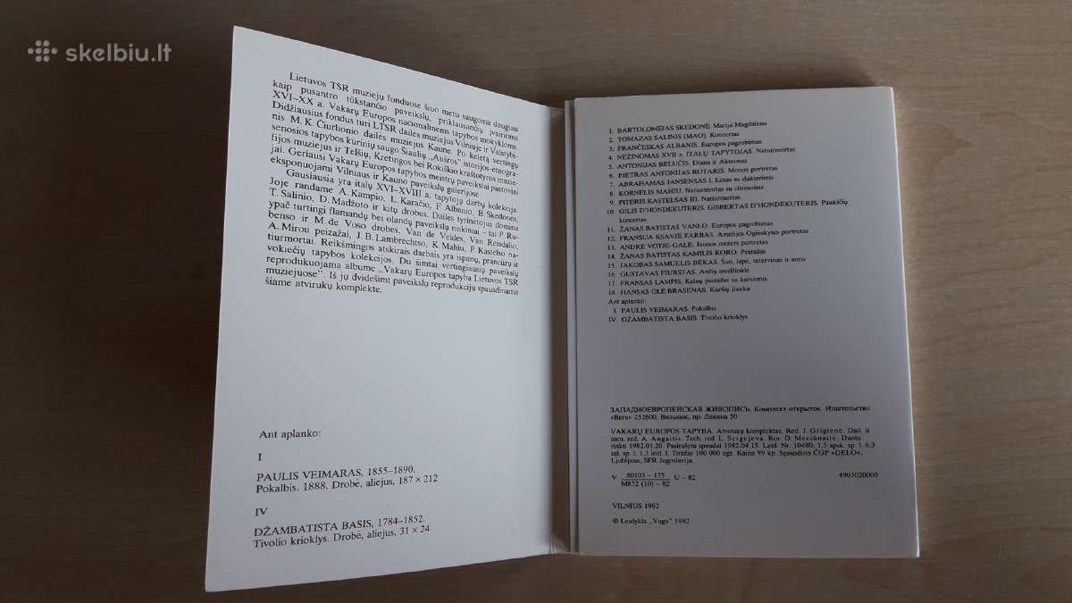 18 Atvirukų albumas Vakarų Europos tapyba, 1982m. - nuotraukos Nr. 3