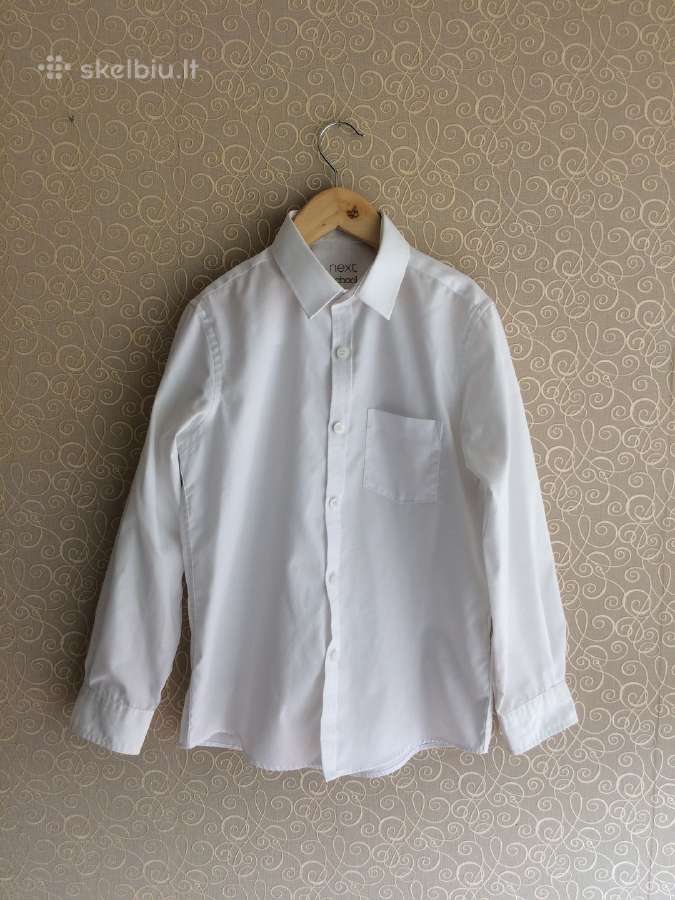Balti Next Slim Fit marškinukai 140cm 146cm - nuotraukos Nr. 2