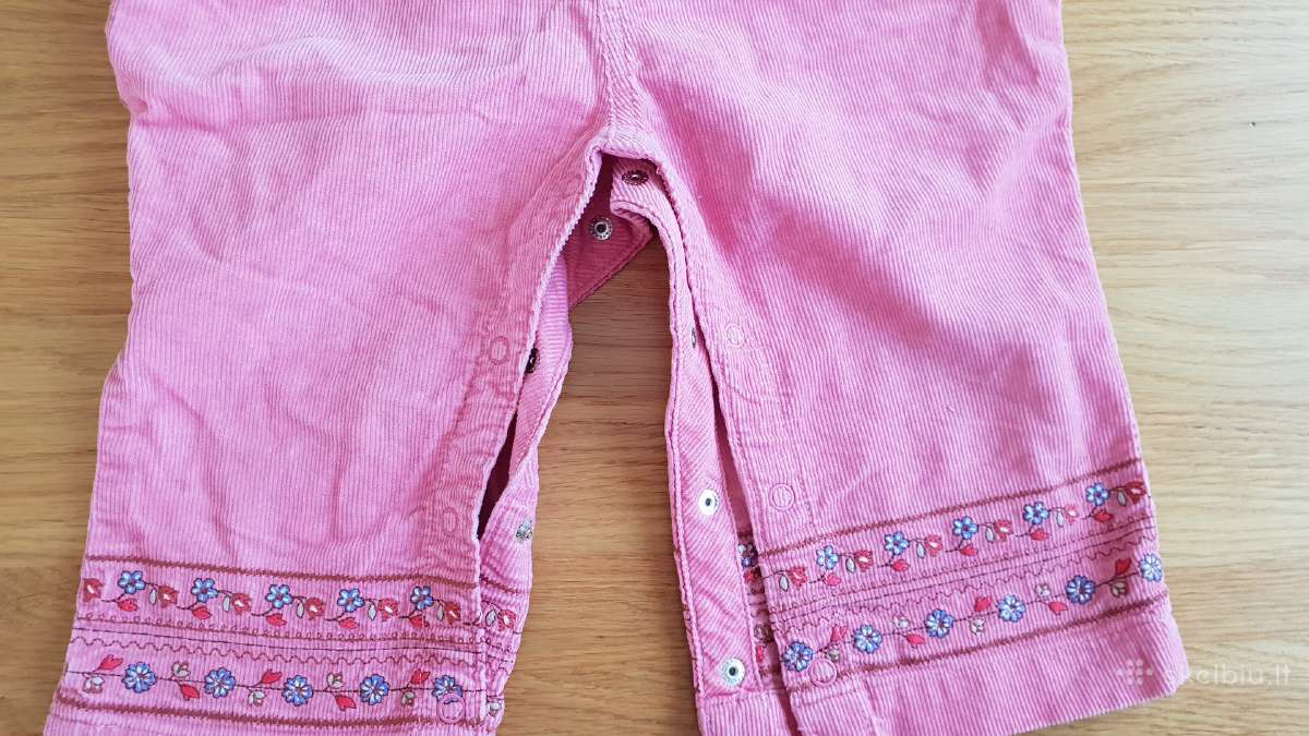 Velvetinės kelnytės su petnešom 18mėn mergaitei - nuotraukos Nr. 3