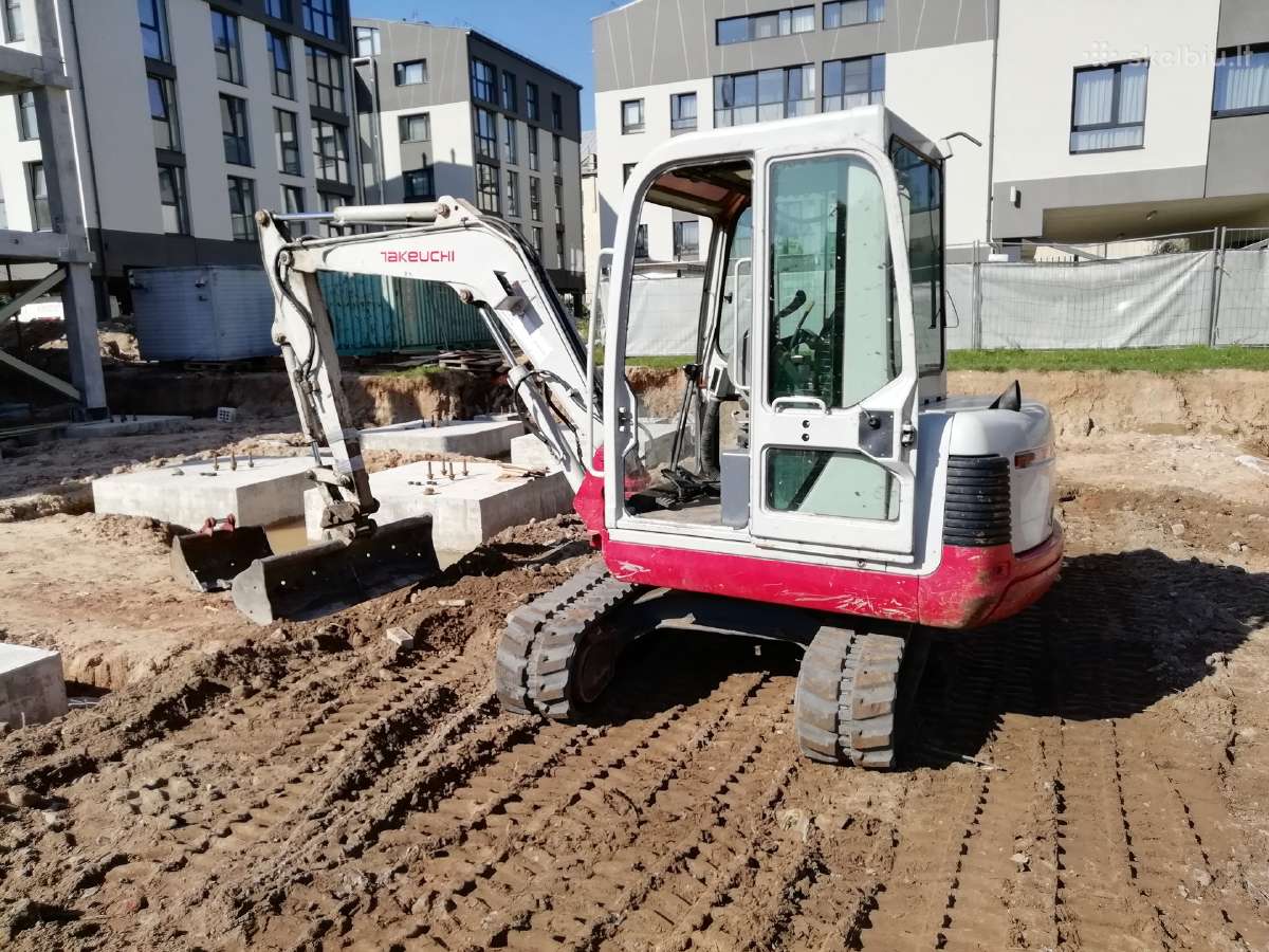 Mini ekskavatoriaus 3.5t. Savivarcio nuoma.