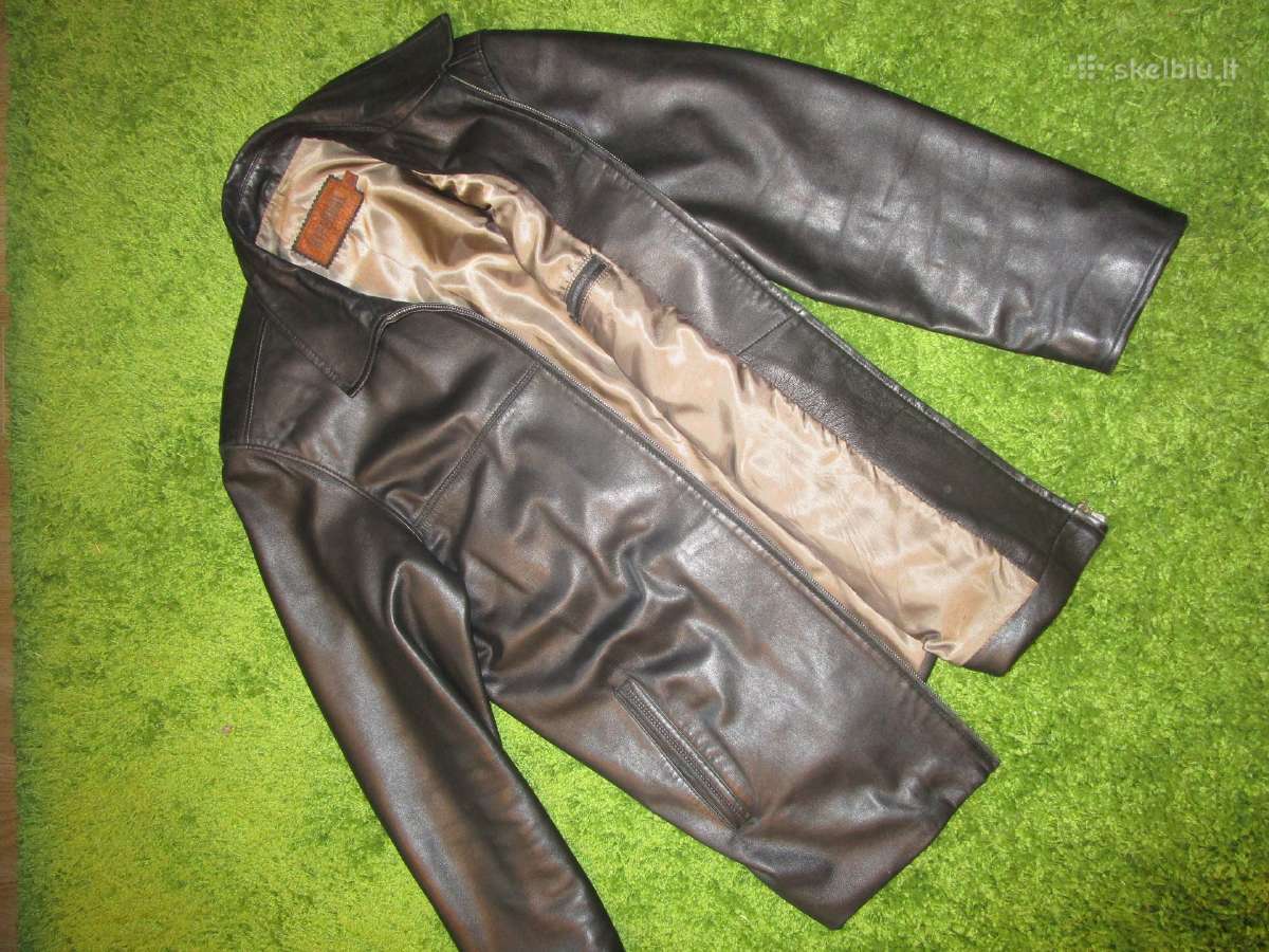 Striukė tikros odos, beveik nauja, juoda XL-XXL