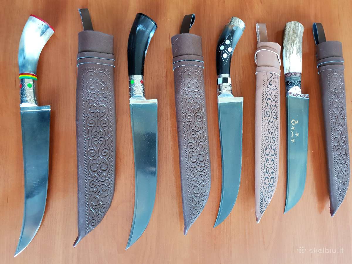 Medžiokliniai, Damasko rankų darbo peiliai,iešmai - nuotraukos Nr. 3