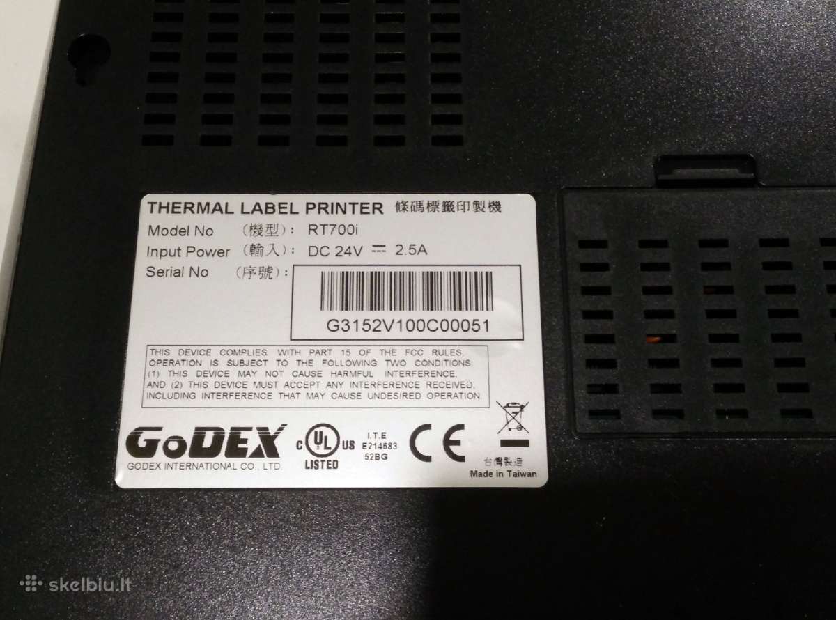 Godex Dt4, Rt700i G500 lipdukų spausdintuvai - nuotraukos Nr. 7