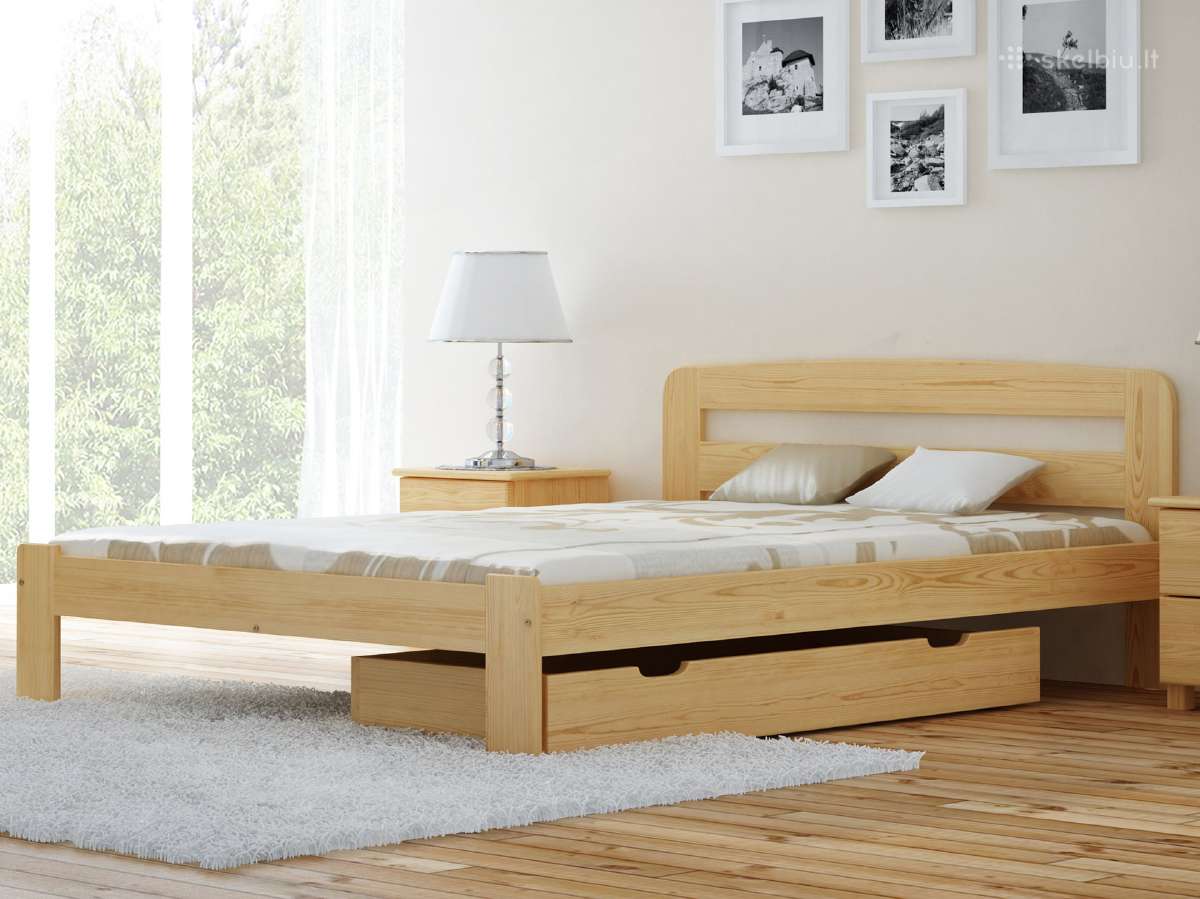 Akcija! Medinės lovos,aloe vera čiužiniai nuo 105€ - nuotraukos Nr. 2