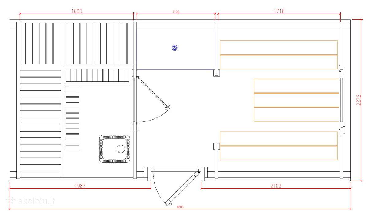 Lauko pirtis - sauna su priešpirčiu 4,8m - nuotraukos Nr. 12