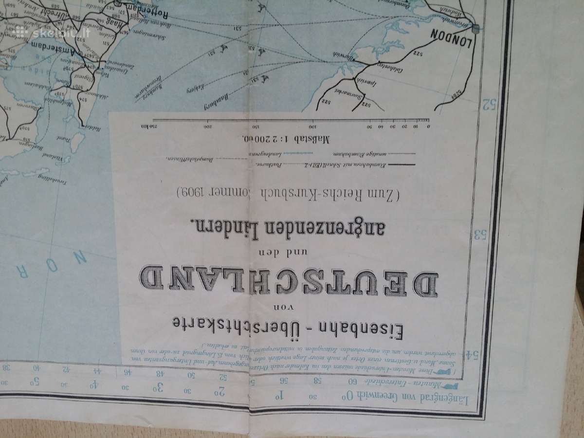 Žemėlapis Vokietijos, Europos ir pasaulio 1909 m - nuotraukos Nr. 8