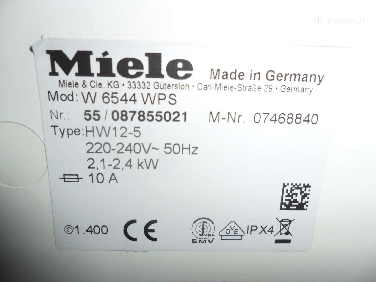 Miele W6544 Wps - nuotraukos Nr. 6
