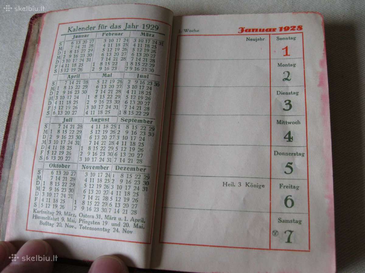 Kiseninis Kalendorius 1928 metai .Zr. Foto. - nuotraukos Nr. 7