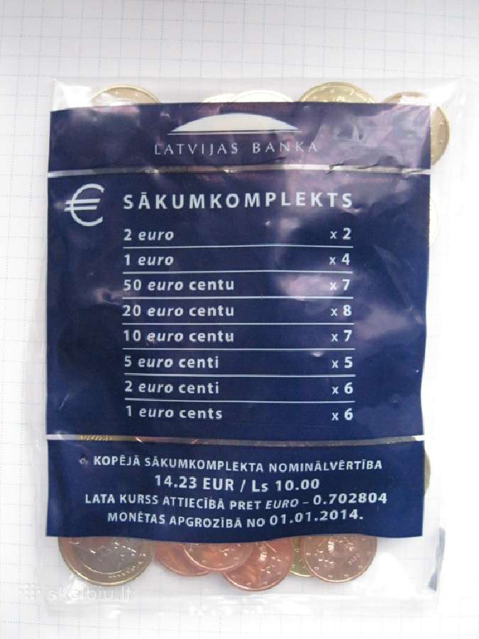 Latviski eurai - banko pakuoteje.zr. foto - nuotraukos Nr. 3
