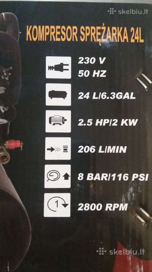 Pigiausiai Naujas Oro Kompresorius 2900w! - nuotraukos Nr. 5